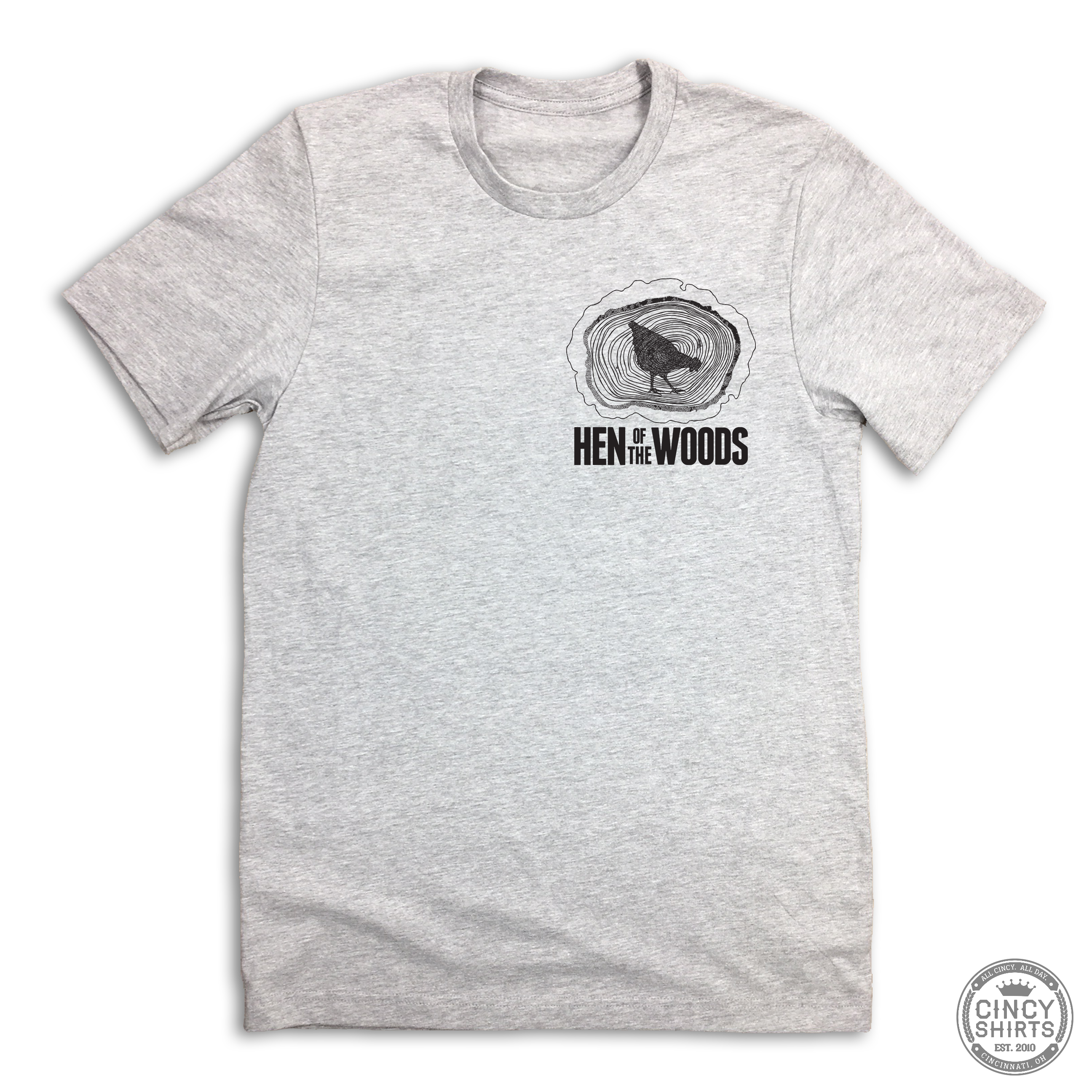 Hen Of The Woods Chest Logo T-Shirt - Cincy Shirts