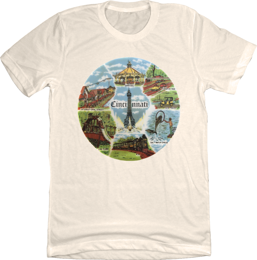 Cincinnati Amusement Park Vintage Rides natural white T-shirt Cincy Shirts