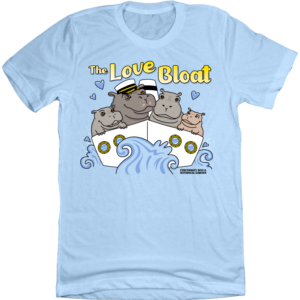 The Love Boat Hippo Family light blue T-shirt Cincy Shirts