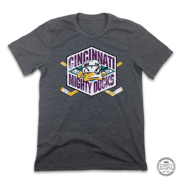Quack Quack Cincinnati Mighty Ducks Logo Tee | Cincy Shirts Unisex T-Shirt / Purple / S
