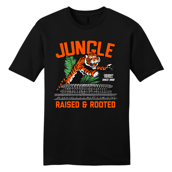 Raised & Rooted - Cincinnati Football | Cincinnati Football Apparel | Cincy Shirts Unisex T-Shirt / Charcoal / 4X