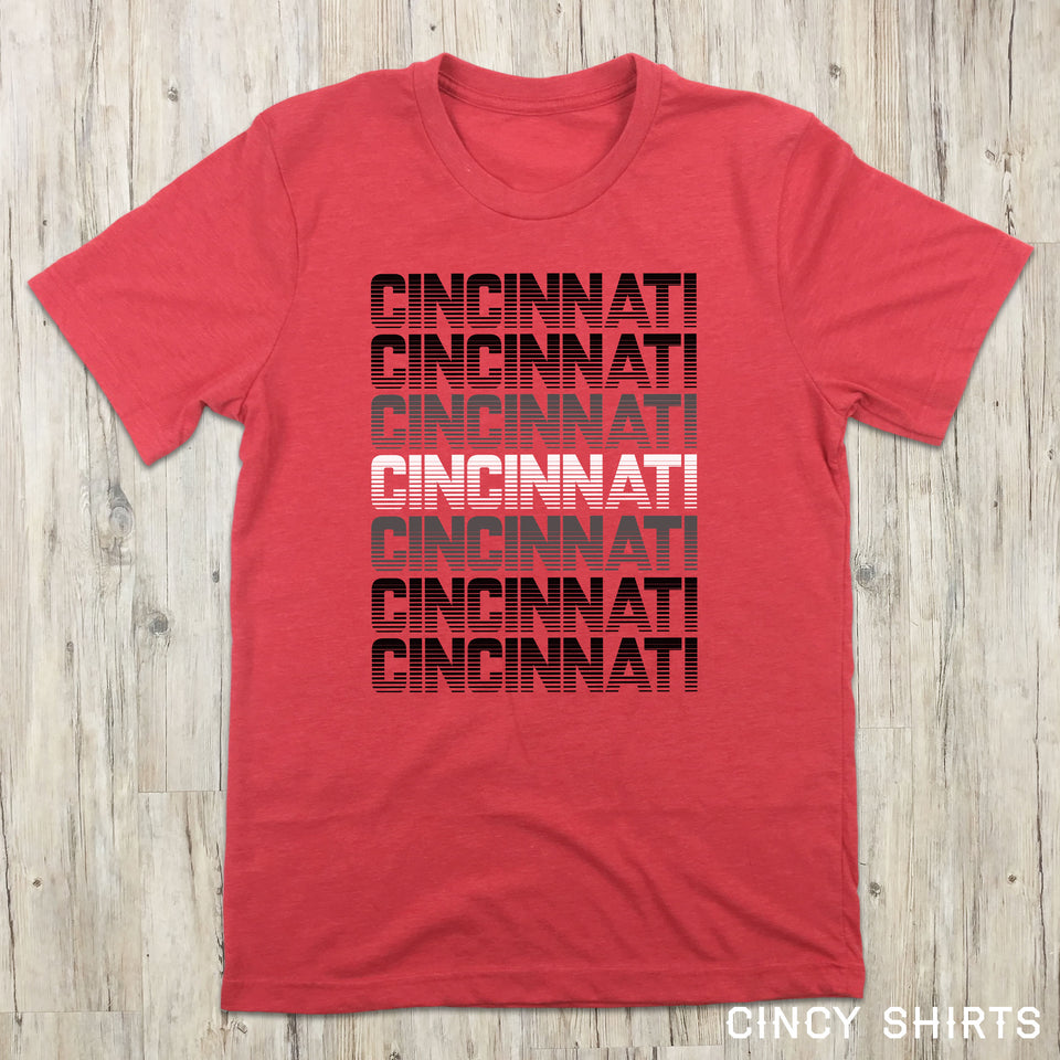 Red & Black Cincinnati Retro - Cincy Shirts