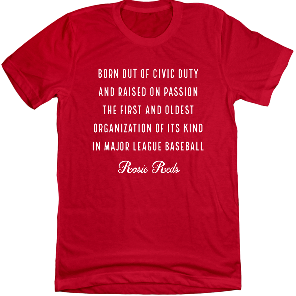 Rosie Reds Motto Red T-shirt Cincy Shirts
