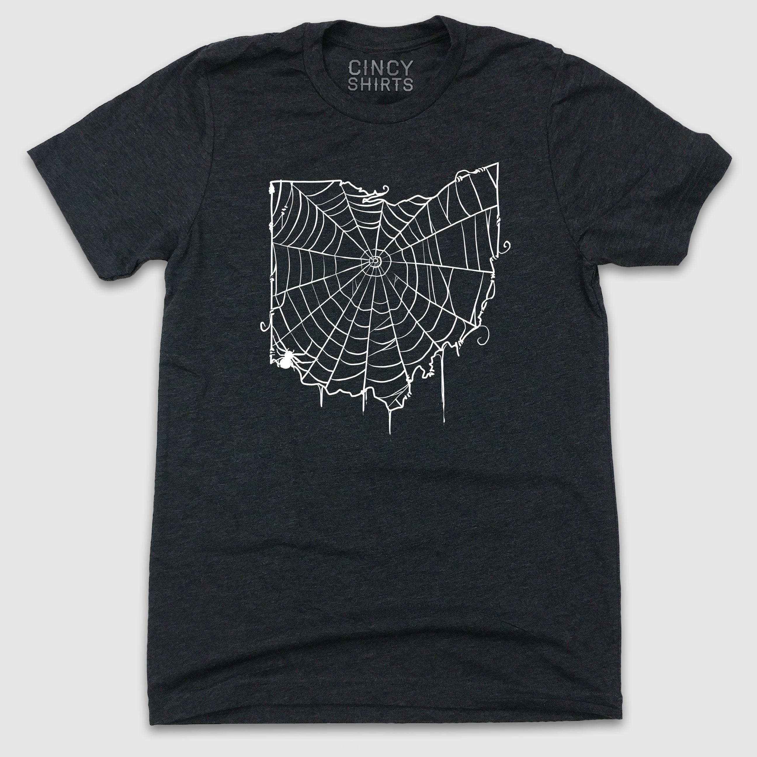Cincinnati, Ohio Spiderweb - White Ink - Cincy Shirts