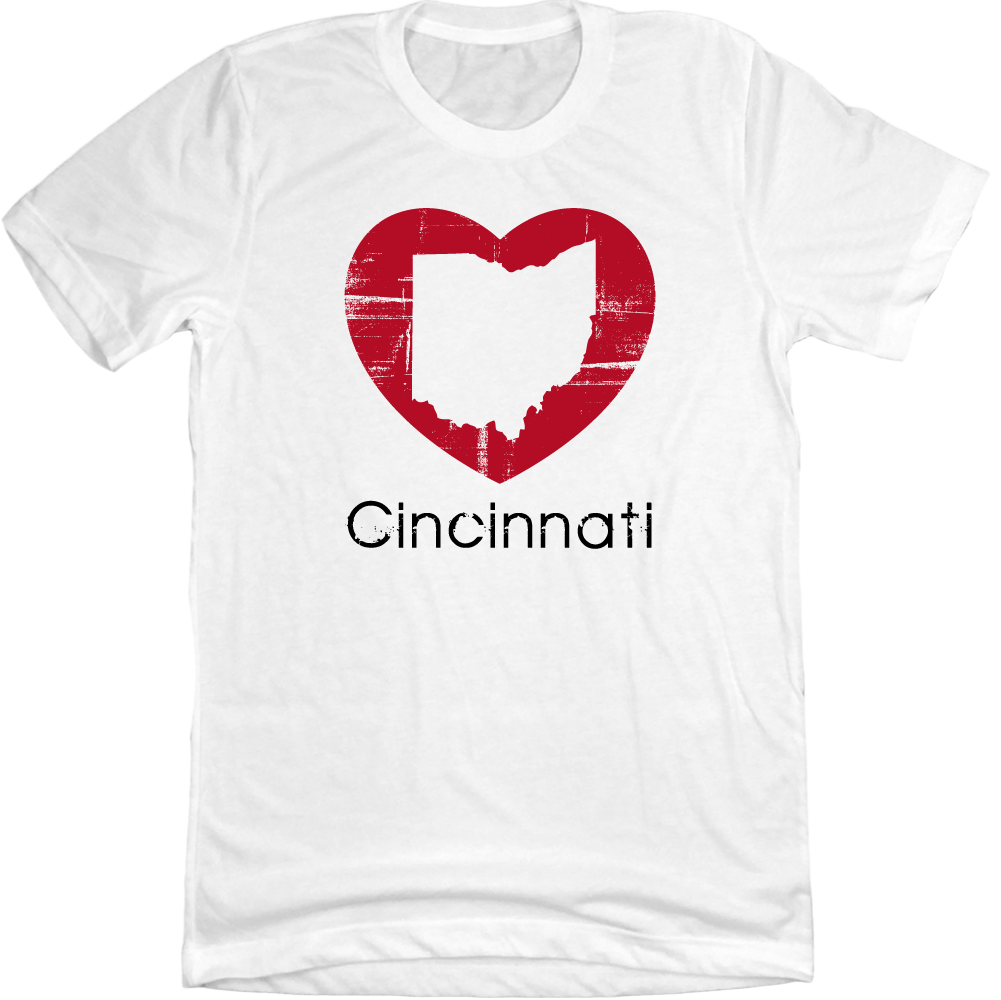 Ohio Inside a Heart white tee Cincy Shirts