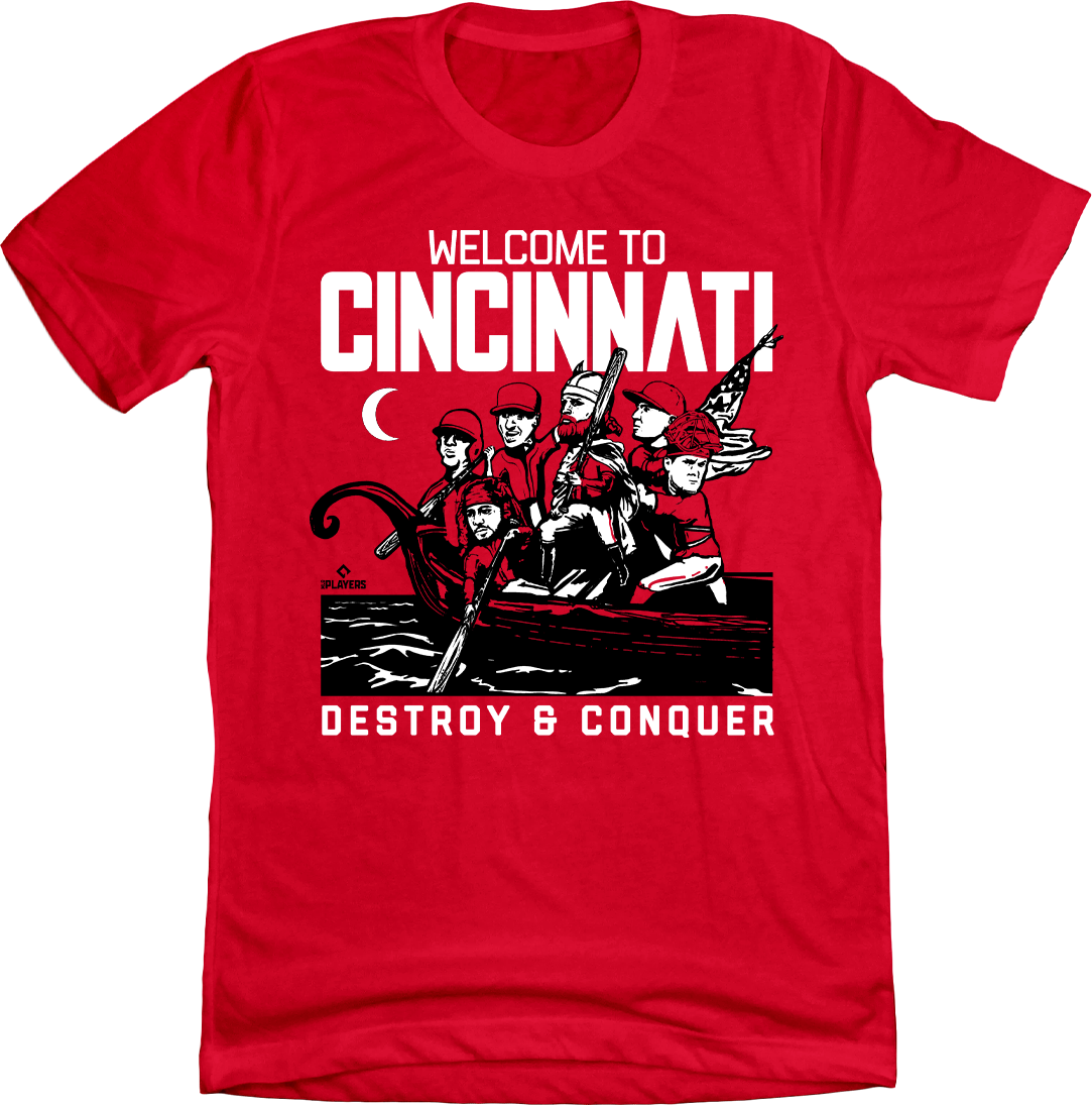 Cincinnati Baseball Viking Boat Cincy Shirts Red T-shirt