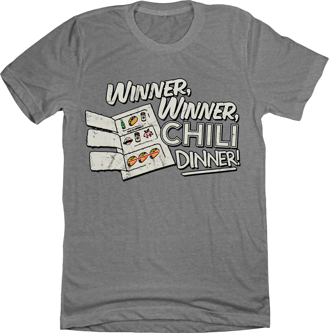 Winner Winner Chili Dinner grey T-shirt