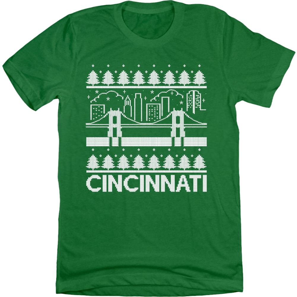 Cincinnati Bridge and Skyline Christmas Sweater Cincy Shirts