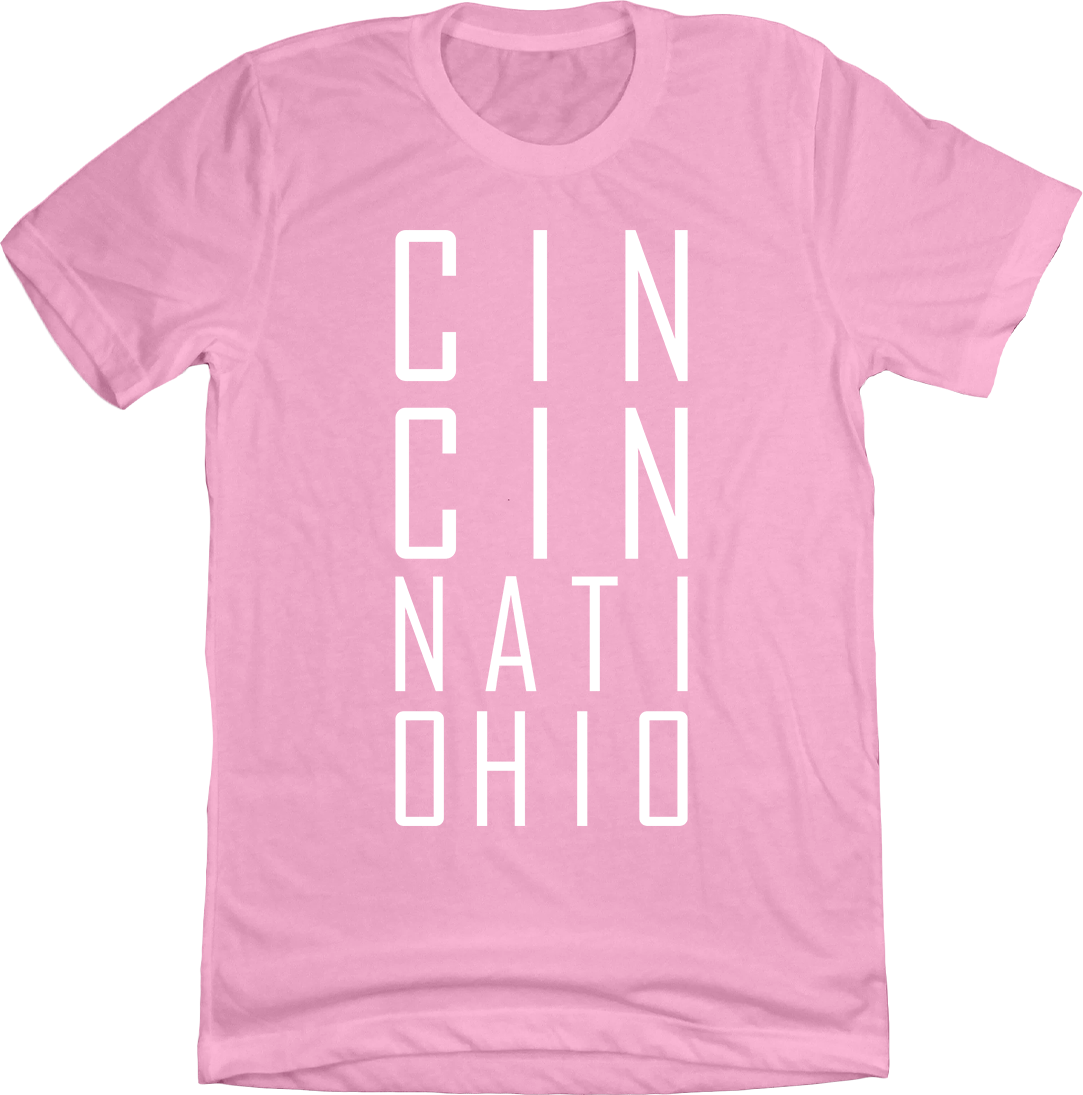 CIN CIN NATI OHIO Thin Letters - Cincy Shirts