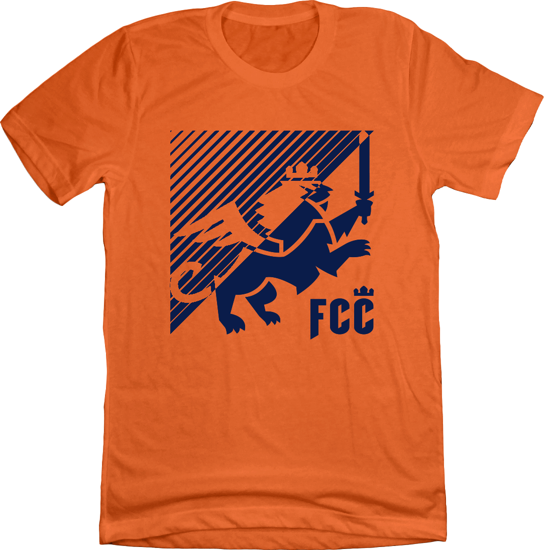 FC Cincinnati Inverted Diagonal Lines Lion T-shirt orange