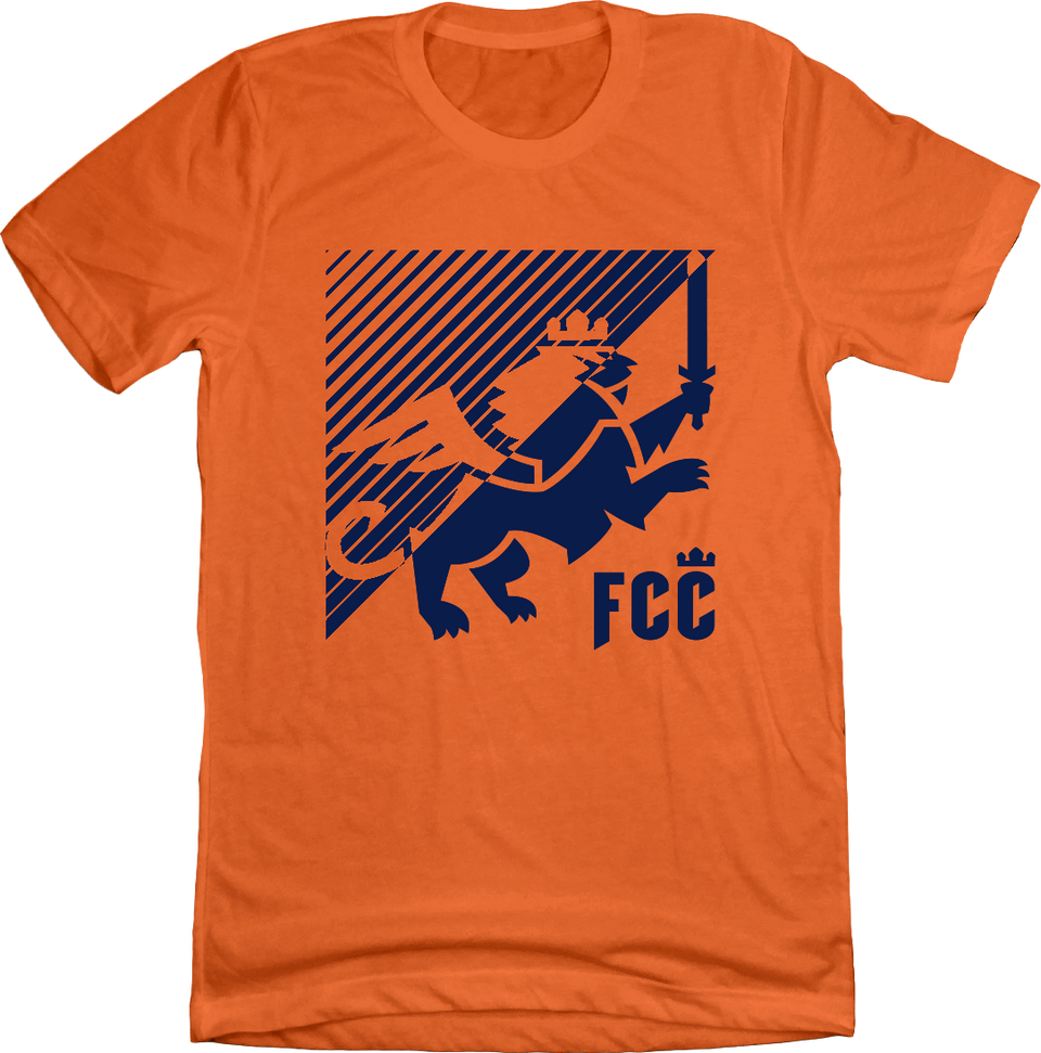 FC Cincinnati Inverted Diagonal Lines Lion T-shirt orange