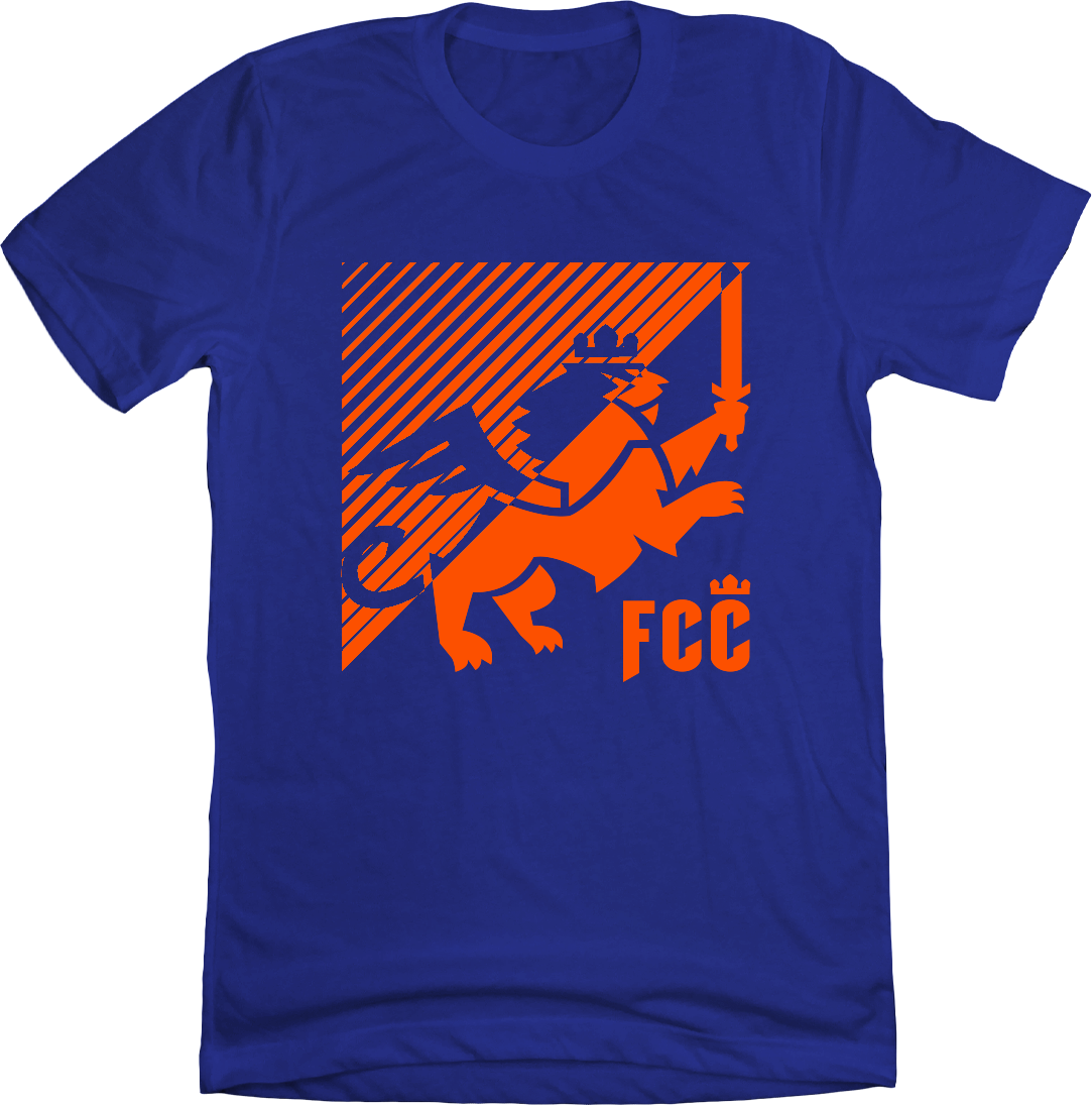 FC Cincinnati Inverted Diagonal Lines Lion T-shirt blue