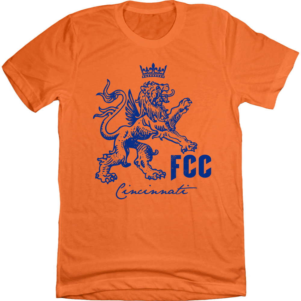 Heraldry Lion FC Cincinnati orange T-shirt Cincy Shirts