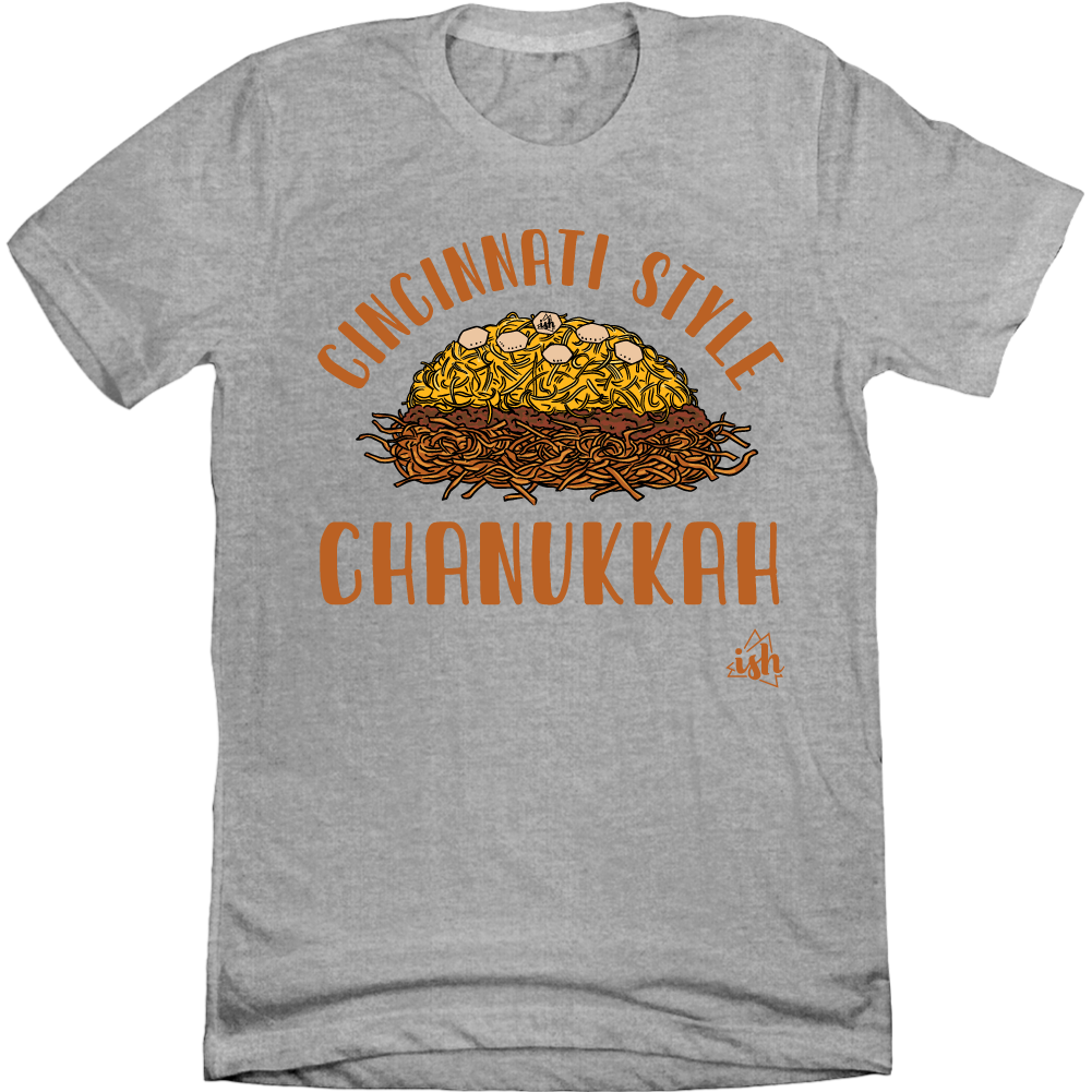 Cincinnati Chanukkah Cincy Shirts grey T-shirt