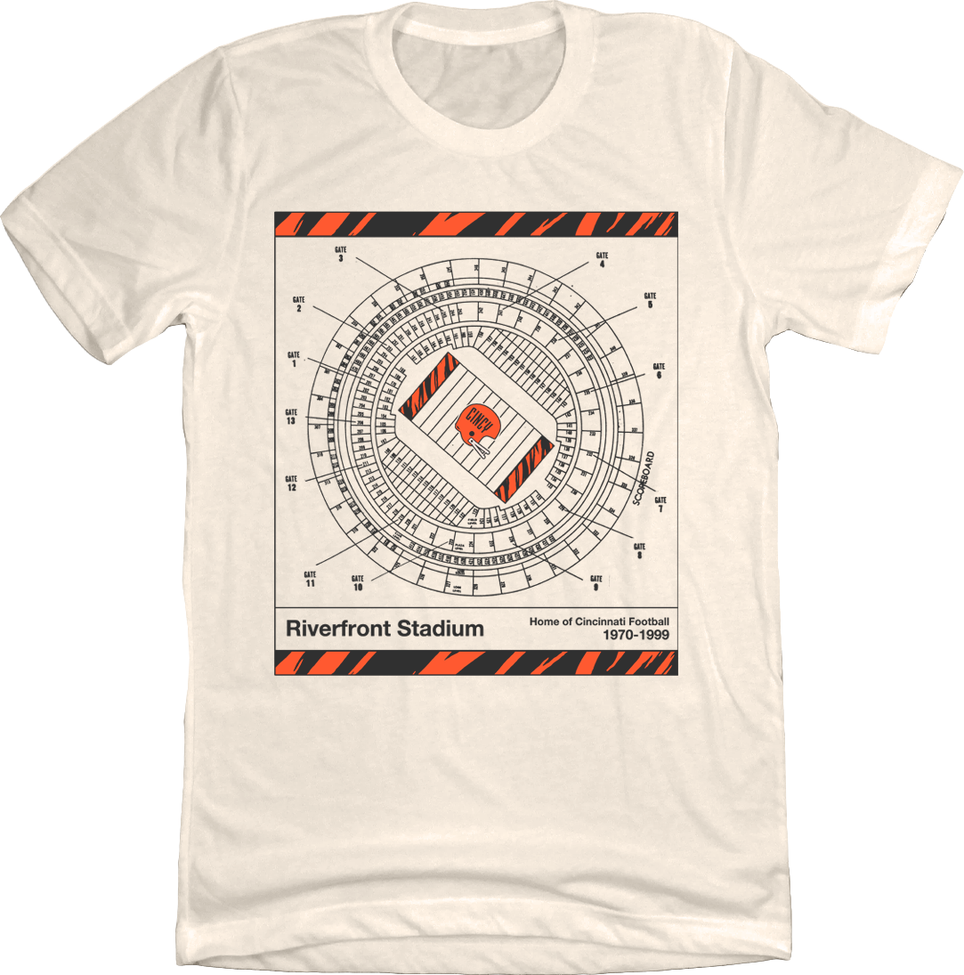 Cincinnati Football Riverfront Blueprint - Cincy Shirts