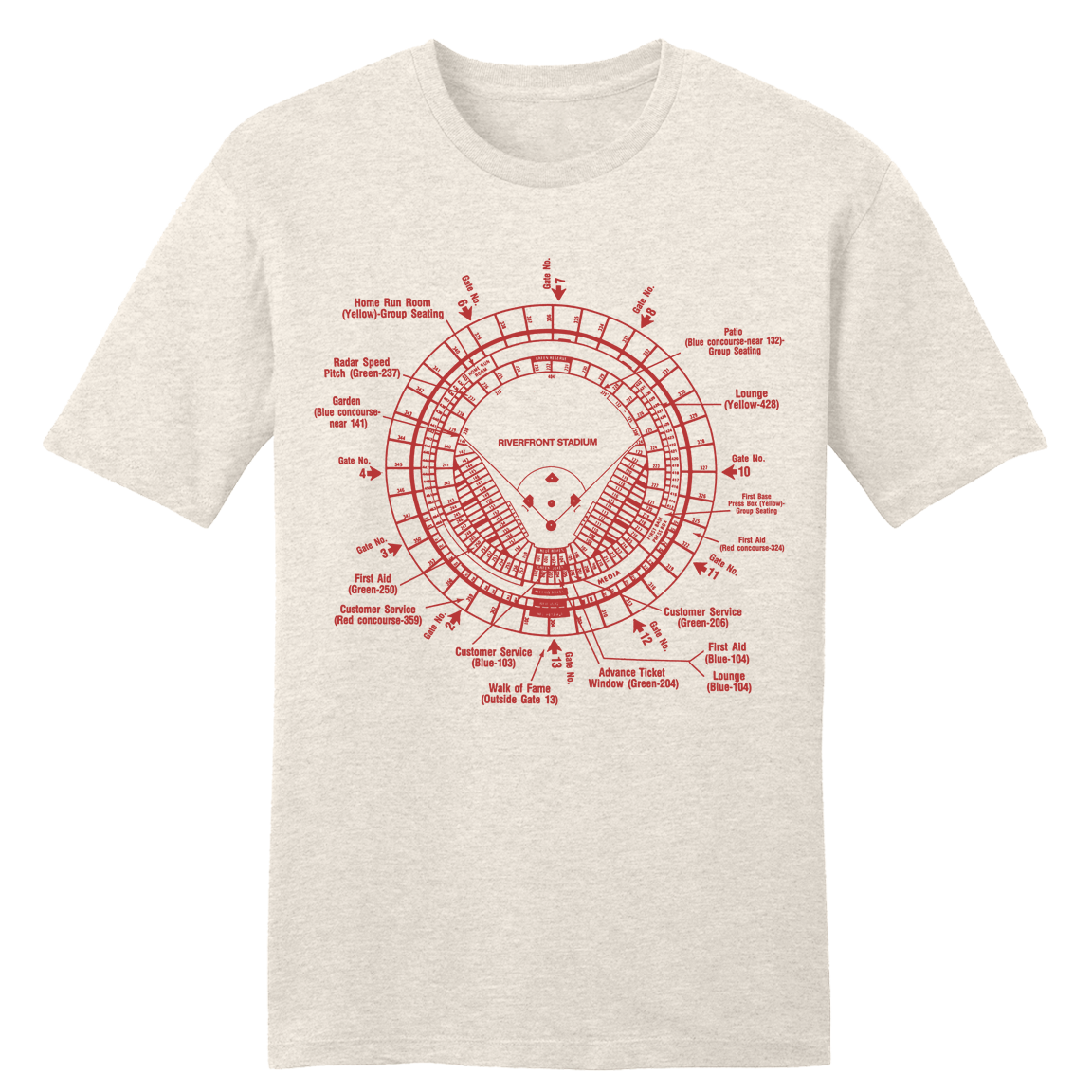 Riverfront Stadium Blueprint tee