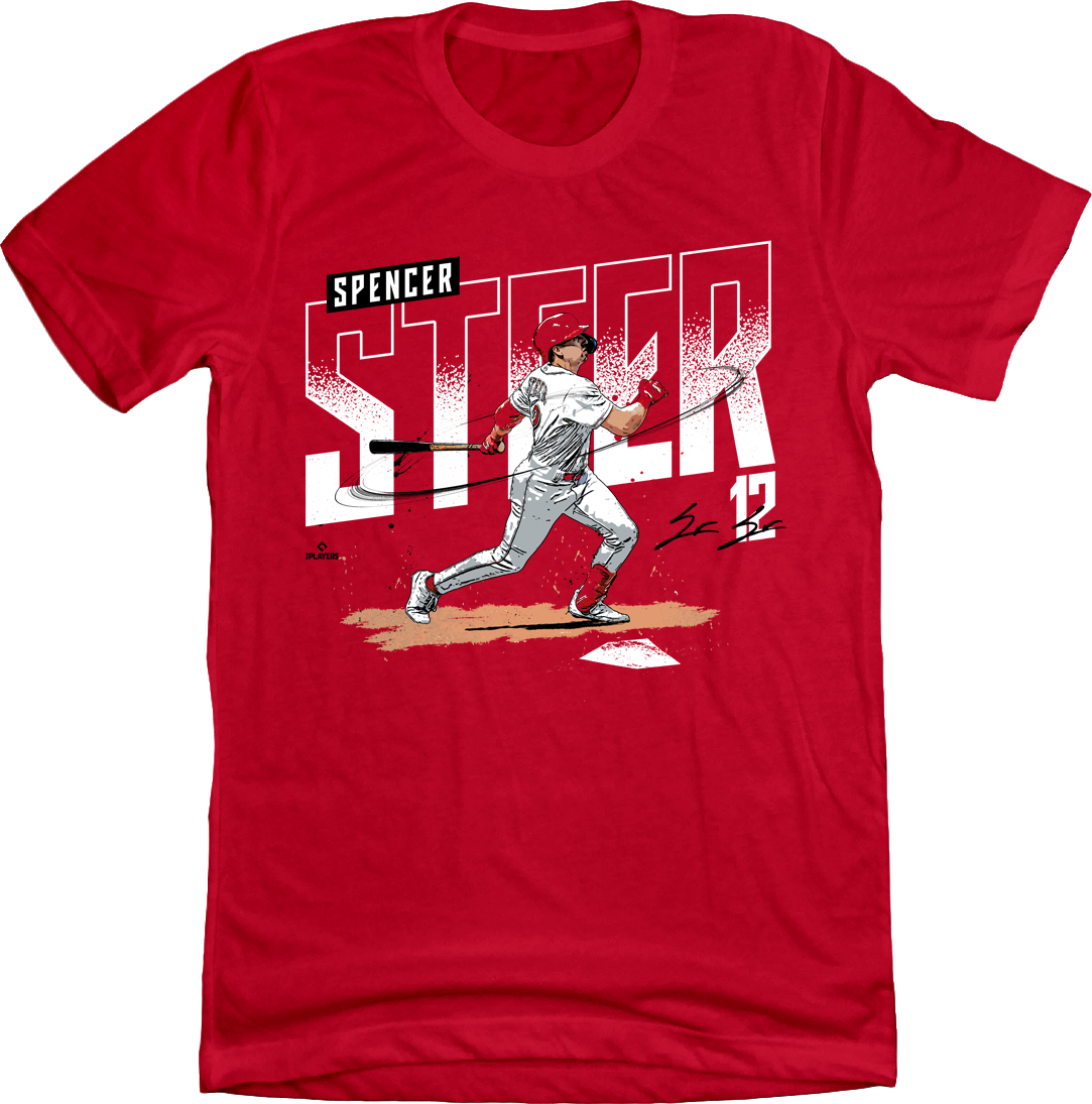Official Spencer Steer MLBPA Tee Unisex T-Shirt Red S
