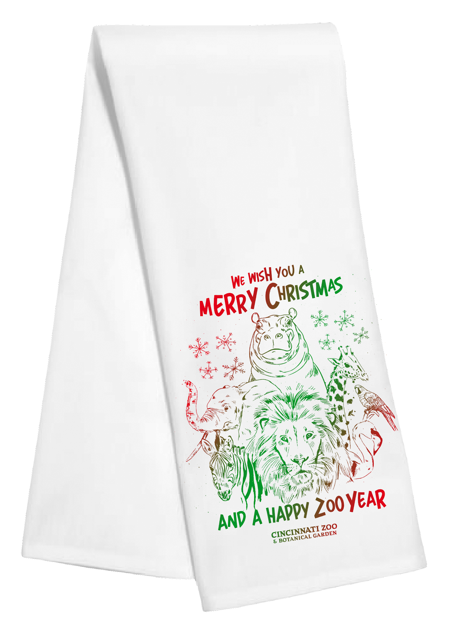 Happy Zoo Year Tea Towel - Cincy Shirts