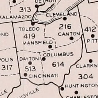 Area Code 614 Original Ohio Area Codes