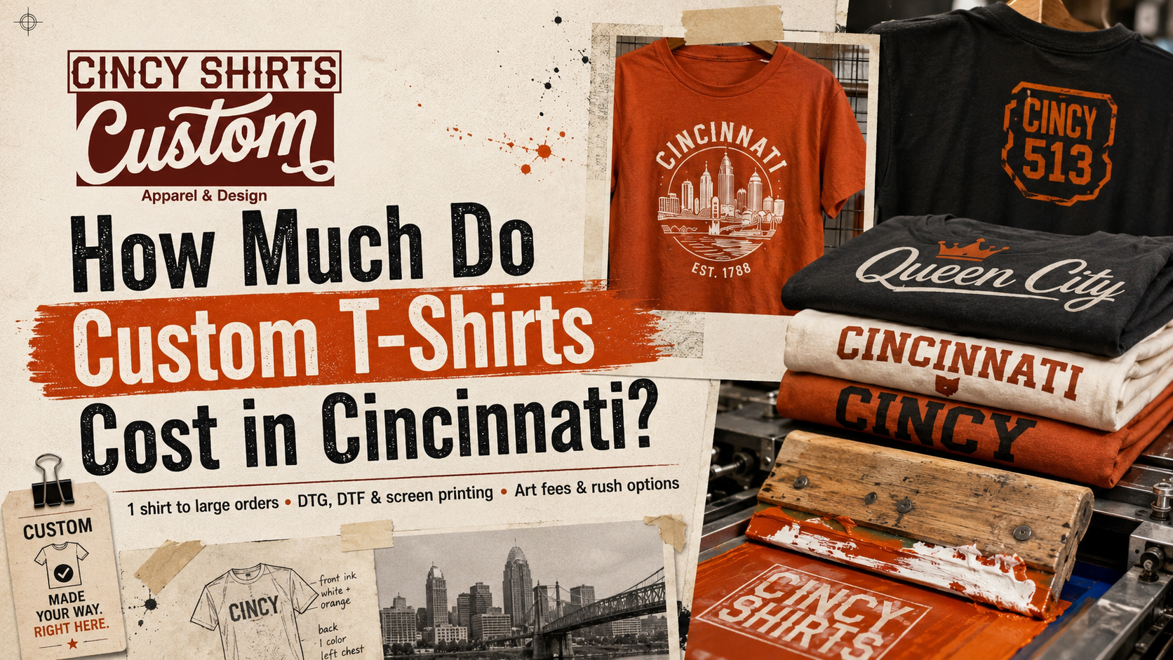 Custom T-shirt pricing in Cincinnati from Cincy Shirts