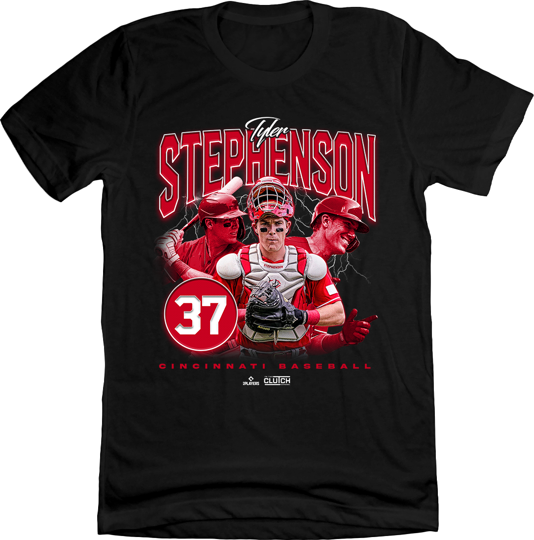 mlbpa Tyler Stephenson Retro 90s | Cincinnati Baseball | Cincy Shirts Unisex T-Shirt / Black / 5X