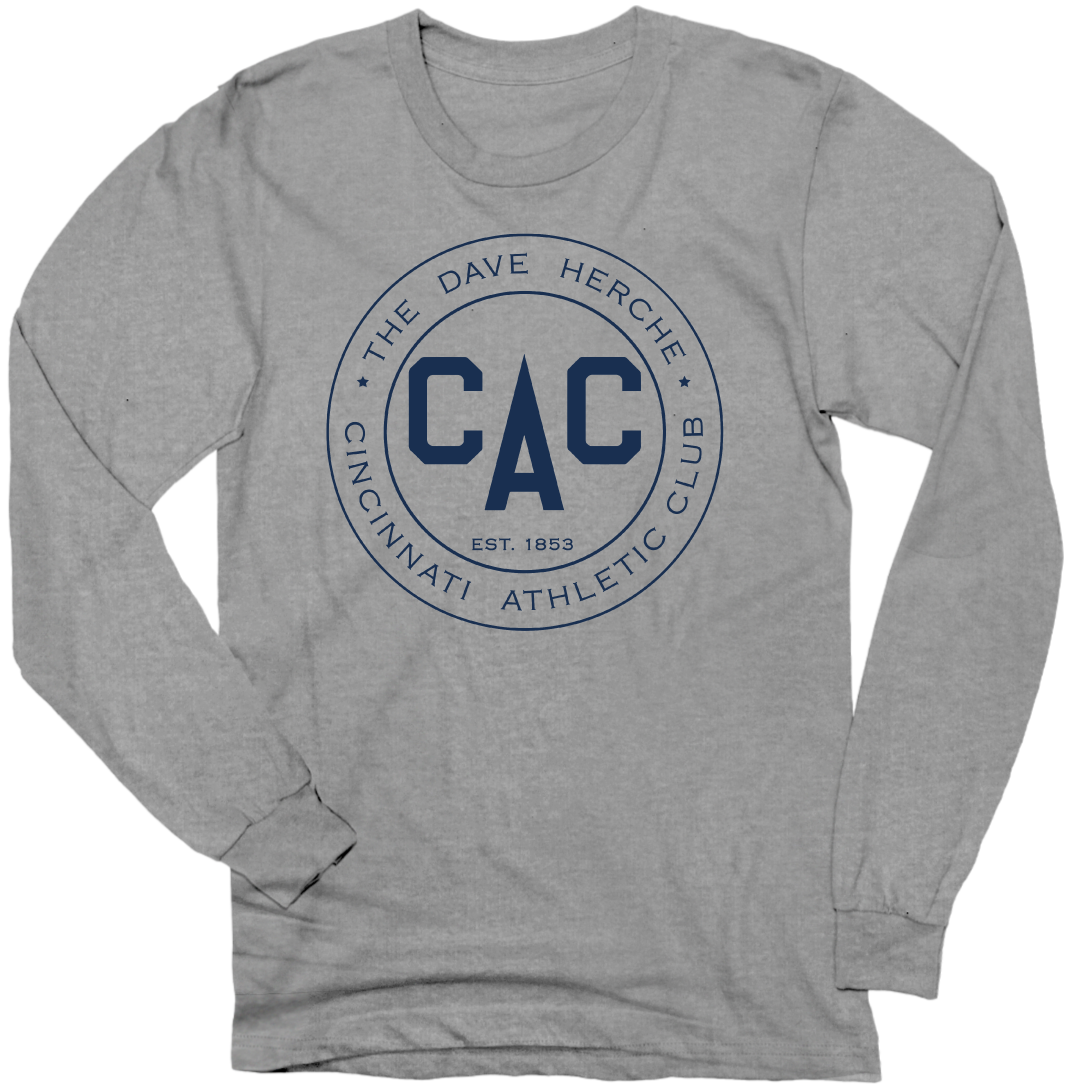 Cincinnati Athletic Club - All-Blue Logo grey crew Cincy Shirts