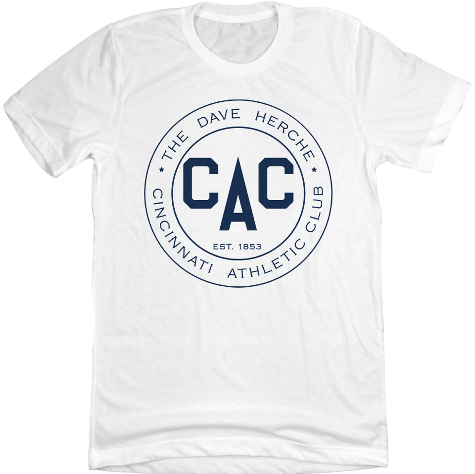 Cincinnati Athletic Club - All-Blue Logo white tee Cincy Shirts