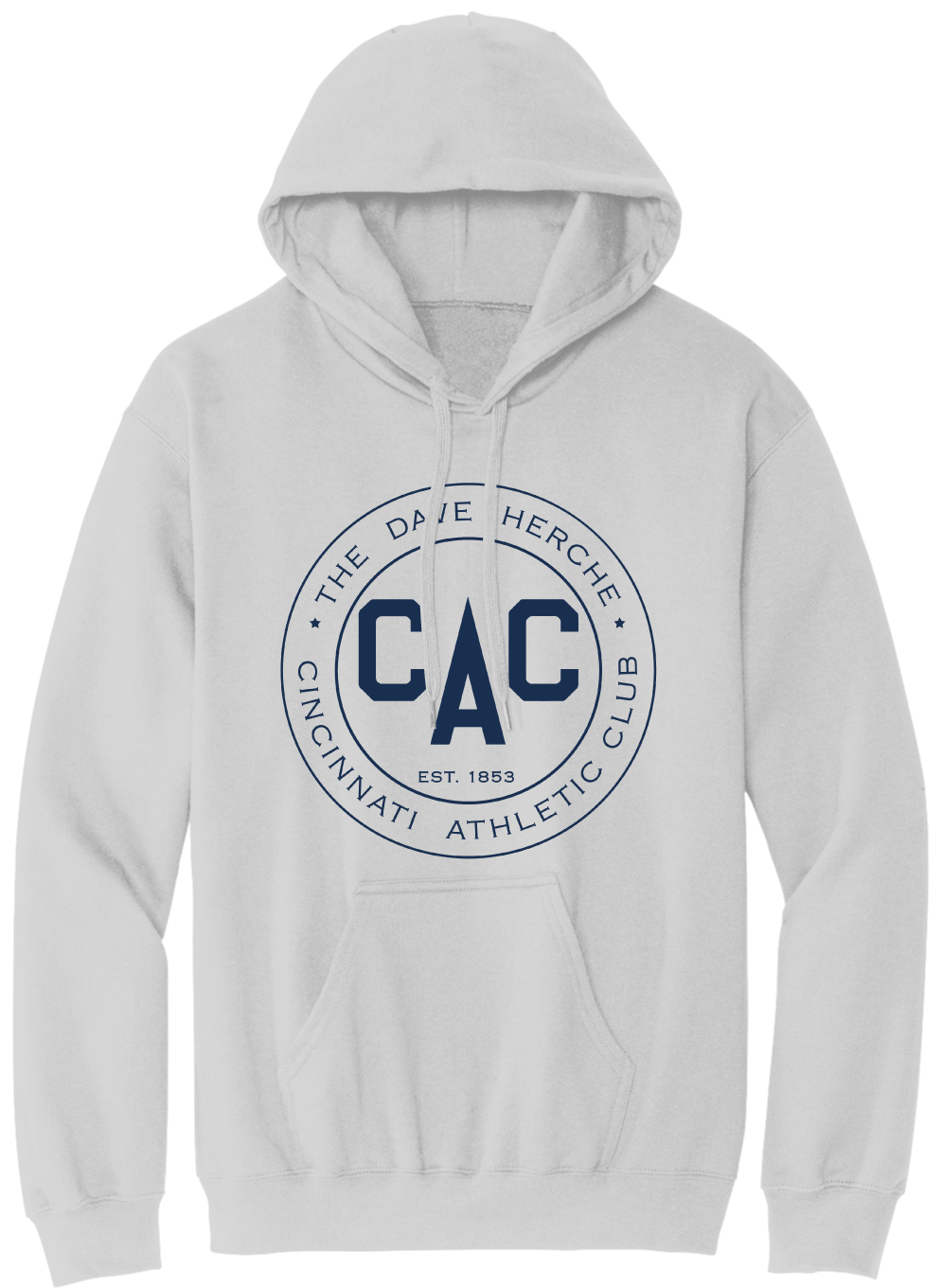 Cincinnati Athletic Club - All-White Logo | Cincy Shirts Hooded Sweatshirt / Black / 2x