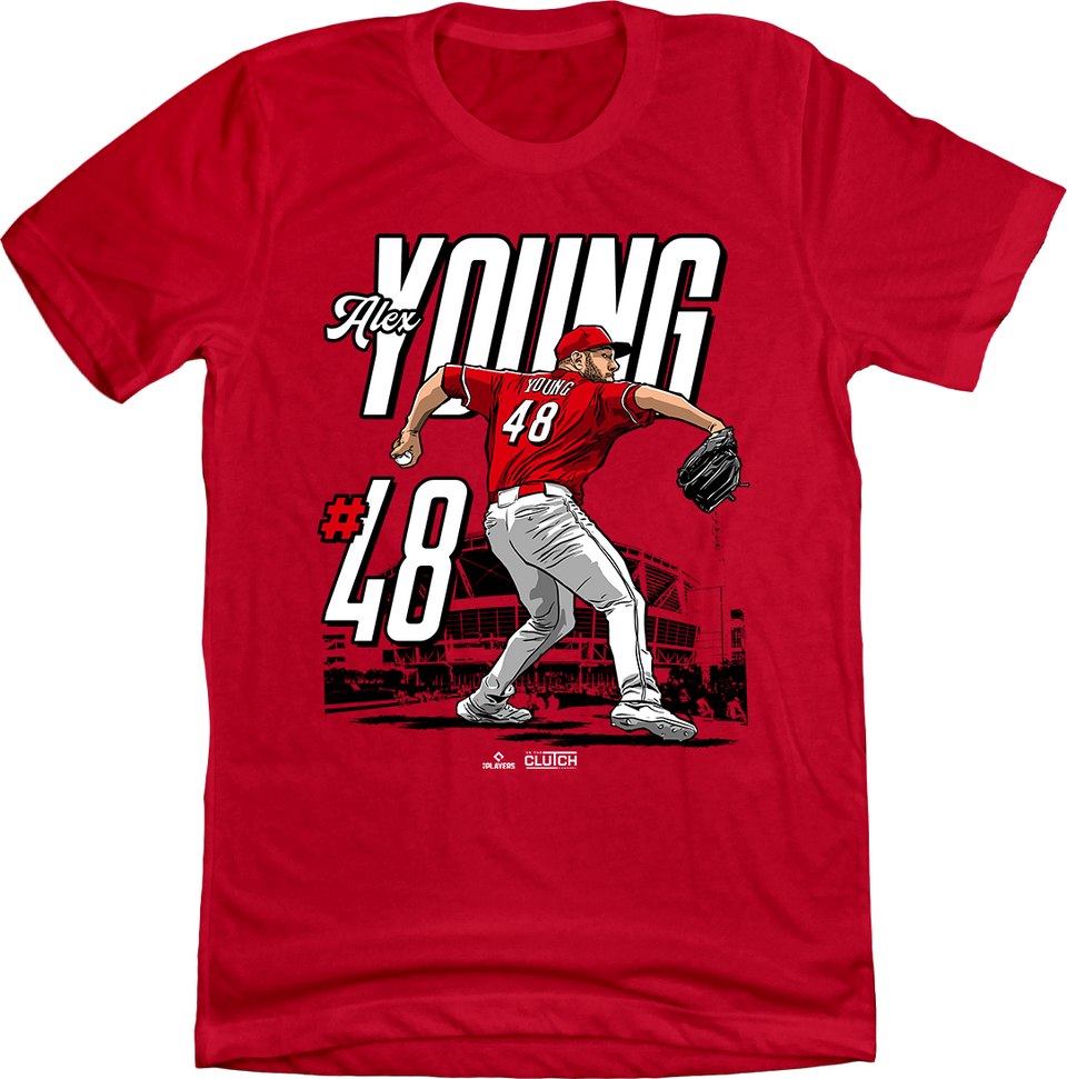 Alex Young MLBPA Stadium T-shirt red Cincy Shirts