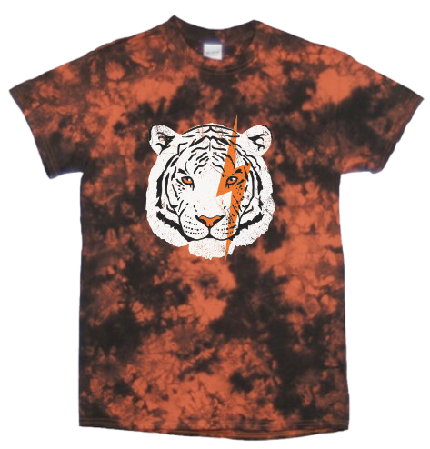 White Tiger Lightning Bolt Tie-Dye Youth T-shirt