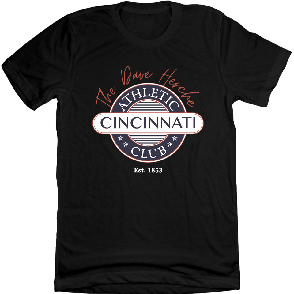 Cincinnati Athletic Club - Dave Herche Logo black tee Cincy Shirts