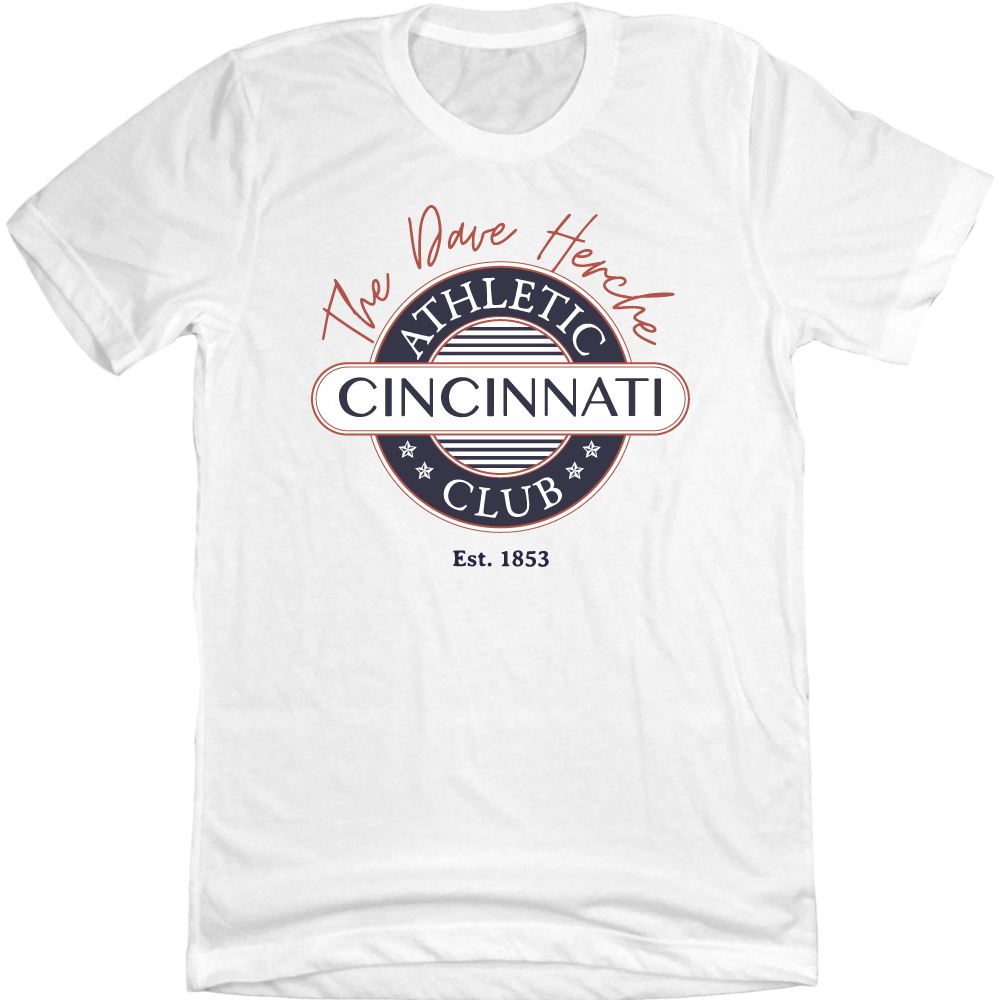 Cincinnati Athletic Club - Dave Herche Logo white tee Cincy Shirts