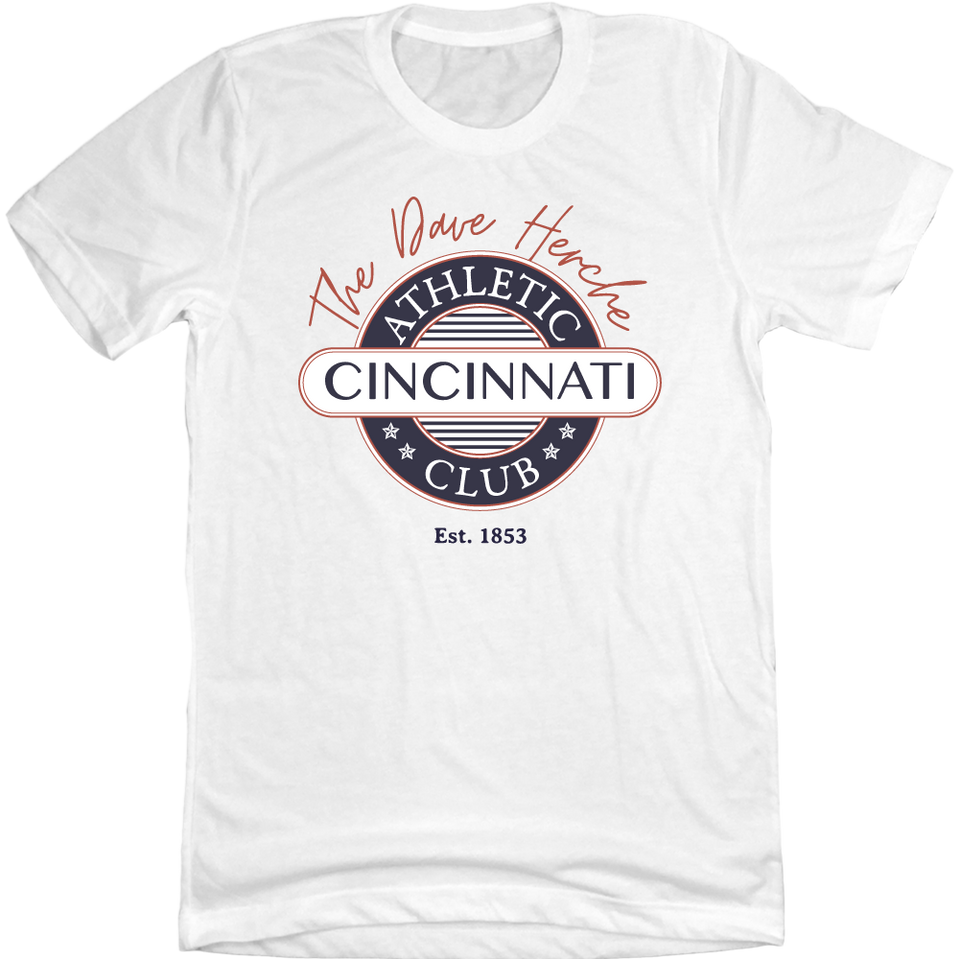 Cincinnati Athletic Club - Dave Herche Logo white tee Cincy Shirts