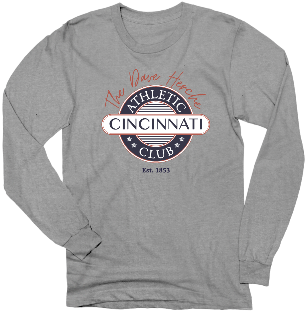 Cincinnati Athletic Club - Dave Herche Logo crew grey Cincy Shirts