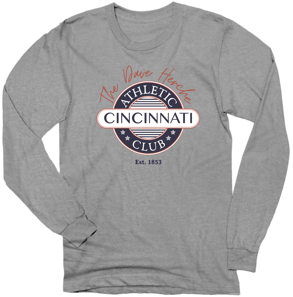 Cincinnati Athletic Club - Dave Herche Logo crew grey Cincy Shirts