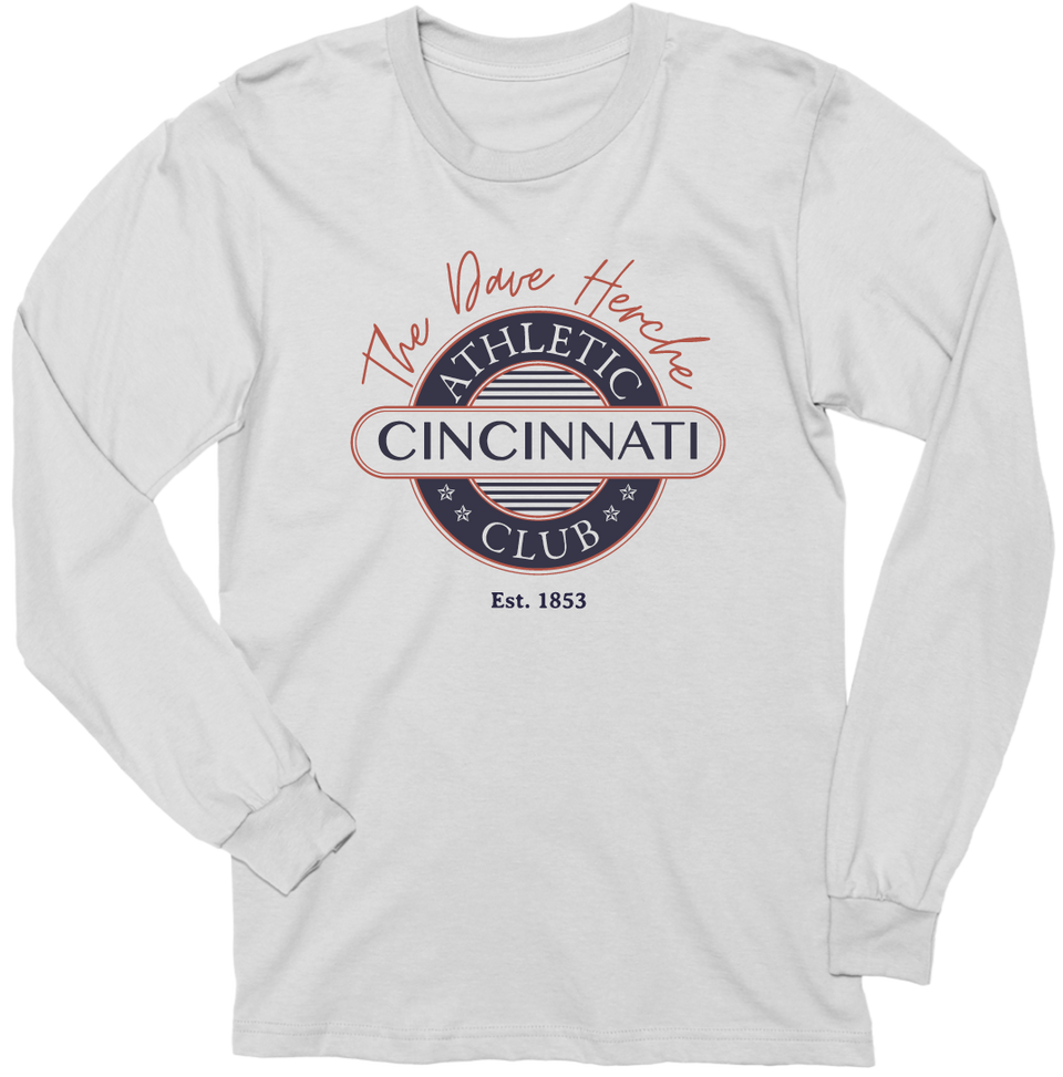 Cincinnati Athletic Club - Dave Herche Logo white crew Cincy Shirts