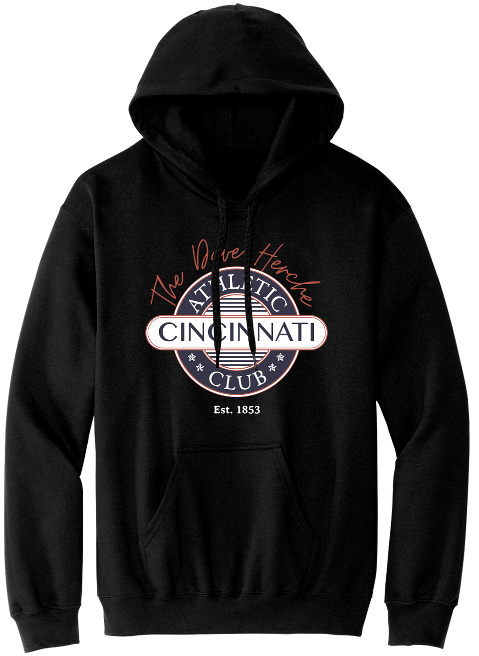 Cincinnati Athletic Club - Dave Herche Logo black hoodie Cincy Shirts