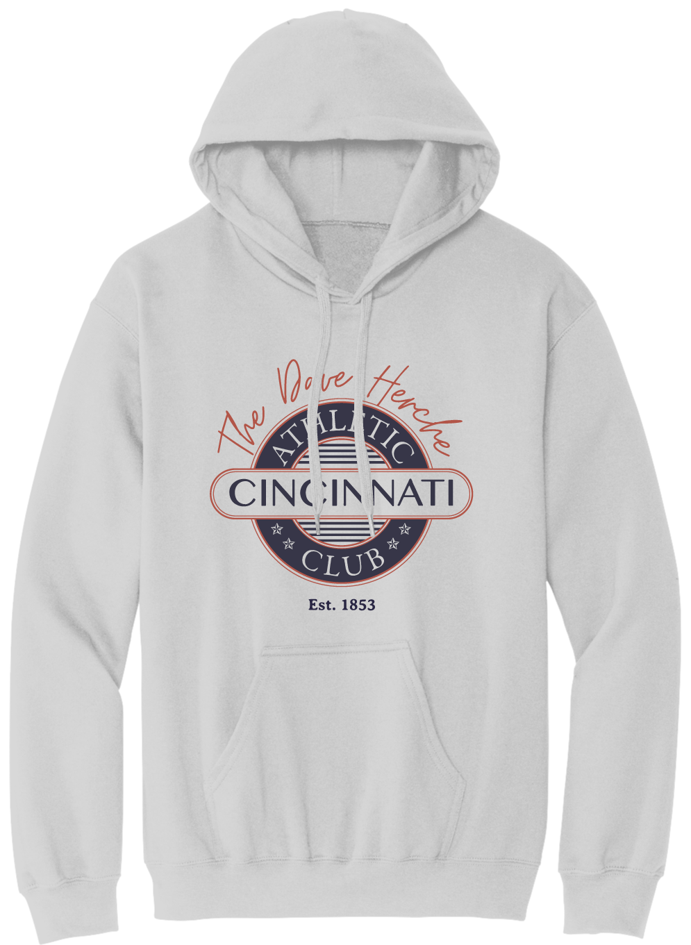 Cincinnati Athletic Club - Dave Herche Logo hoodie white Cincy Shirts