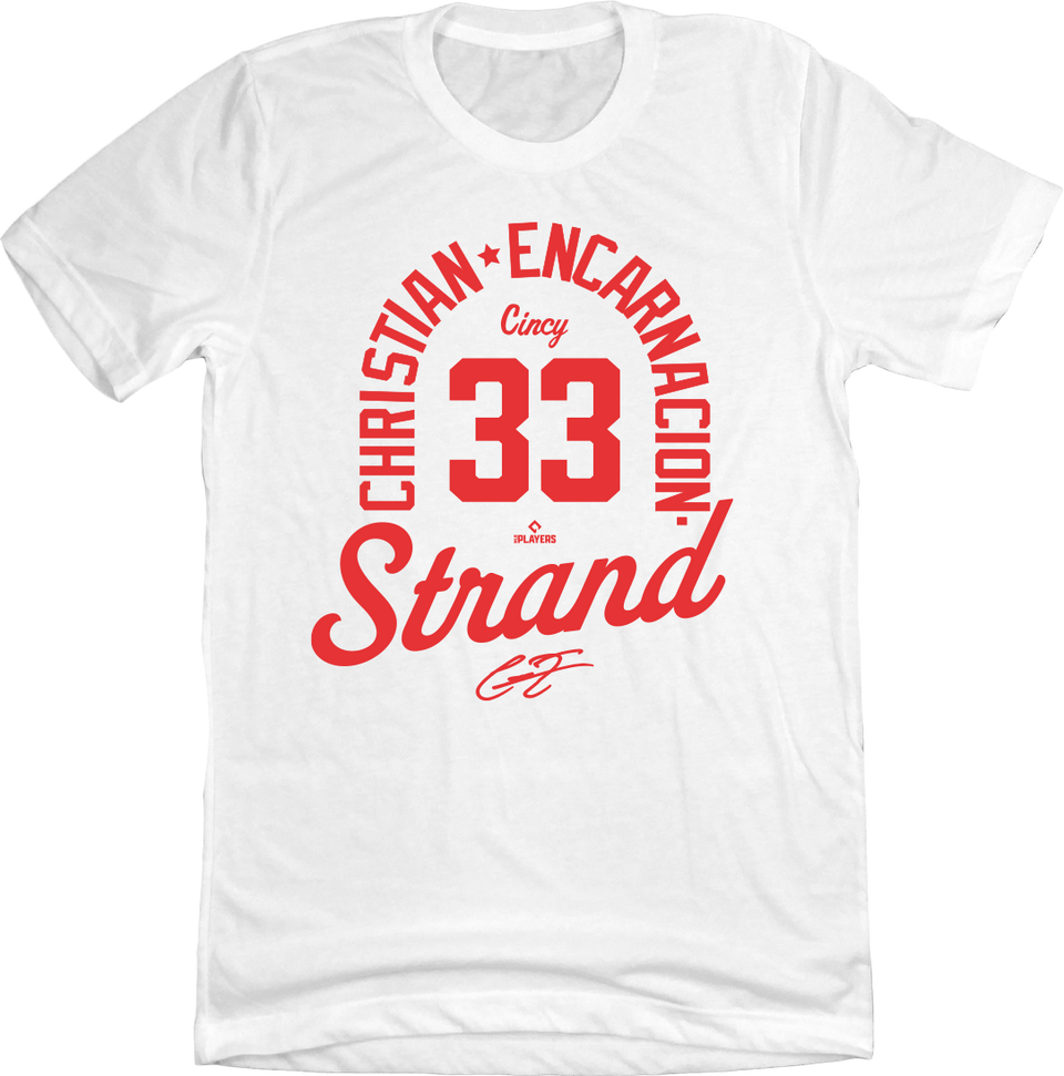 Christian Encarnacion Strand MLBPA Tee white Cincy Shirts