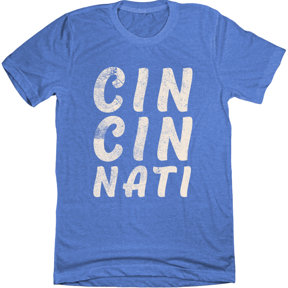 CIN CIN NATI Distressed Royal Tee