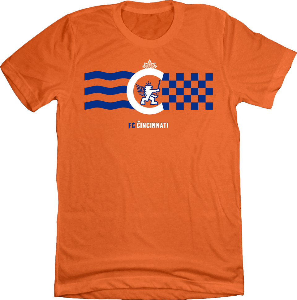 FC Cincinnati Retro Knifey Lion Flag Tee