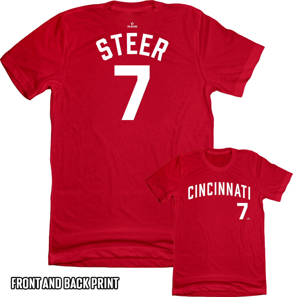 Spencer Steer Classic Arch Shirsey | Cincinnati Baseball