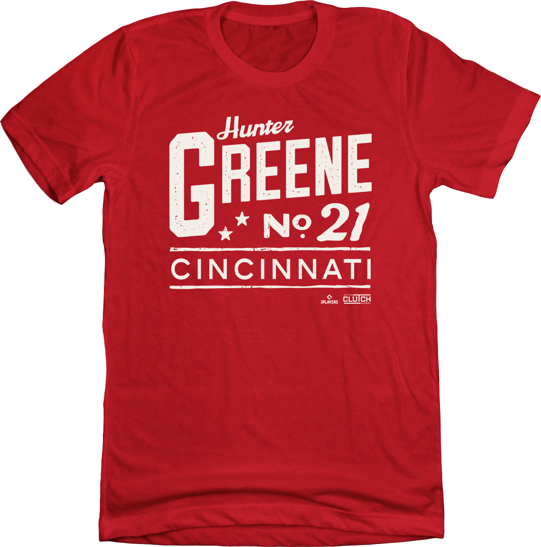 Hunter Greene Classic Typography Tee | Cincinnati Baseball