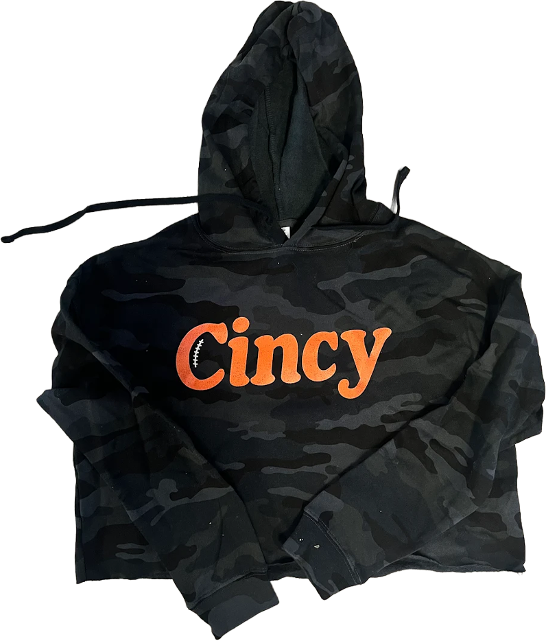 Cincy Football Laces CROPPED HOODY WHS
