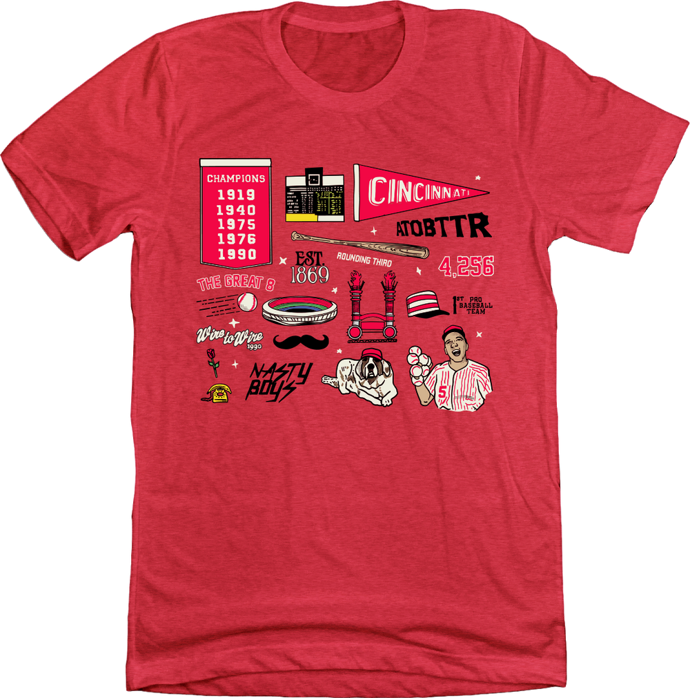 Cincinnati Baseball Collage | Cincinnati Baseball Apparel | Cincy Shirts