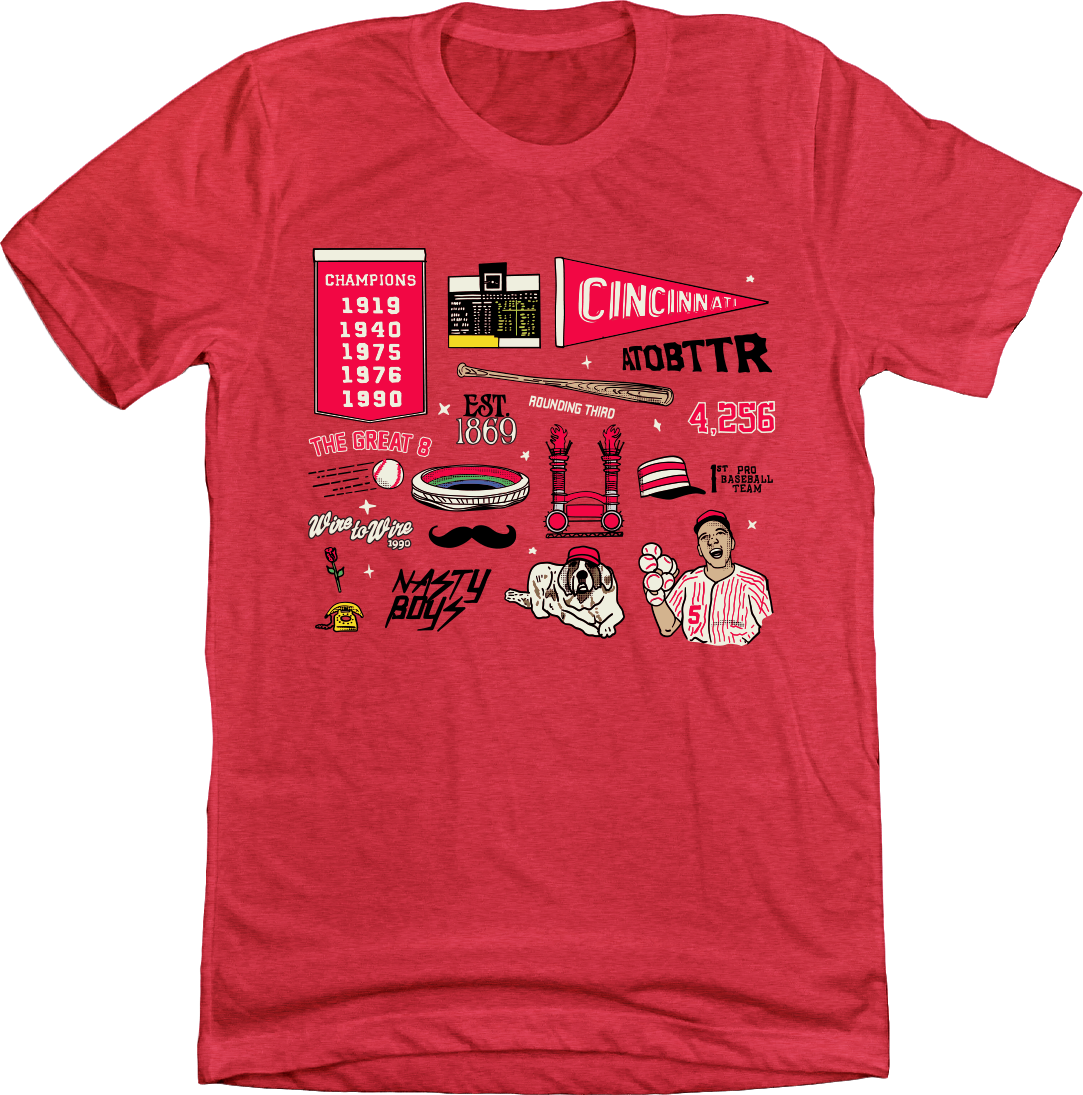 Cincinnati Baseball Collage reds Cincy Shirts