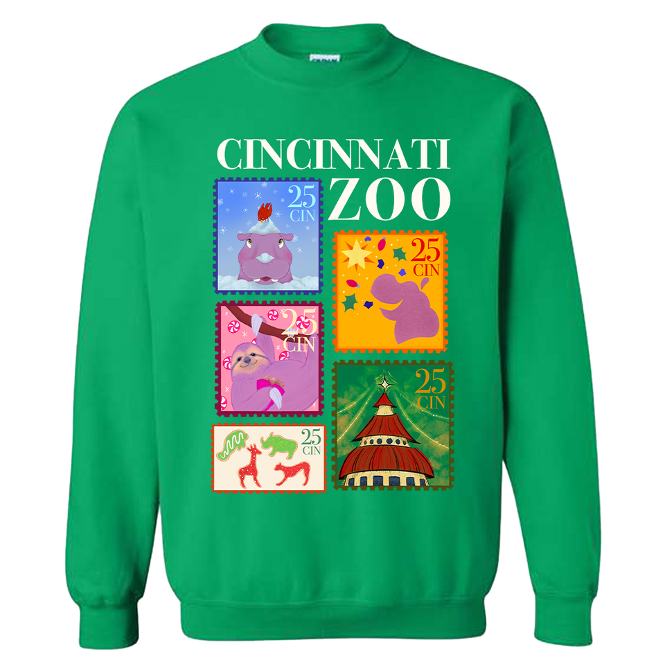 Cincinnati Zoo Christmas Stamps Sweatshirt