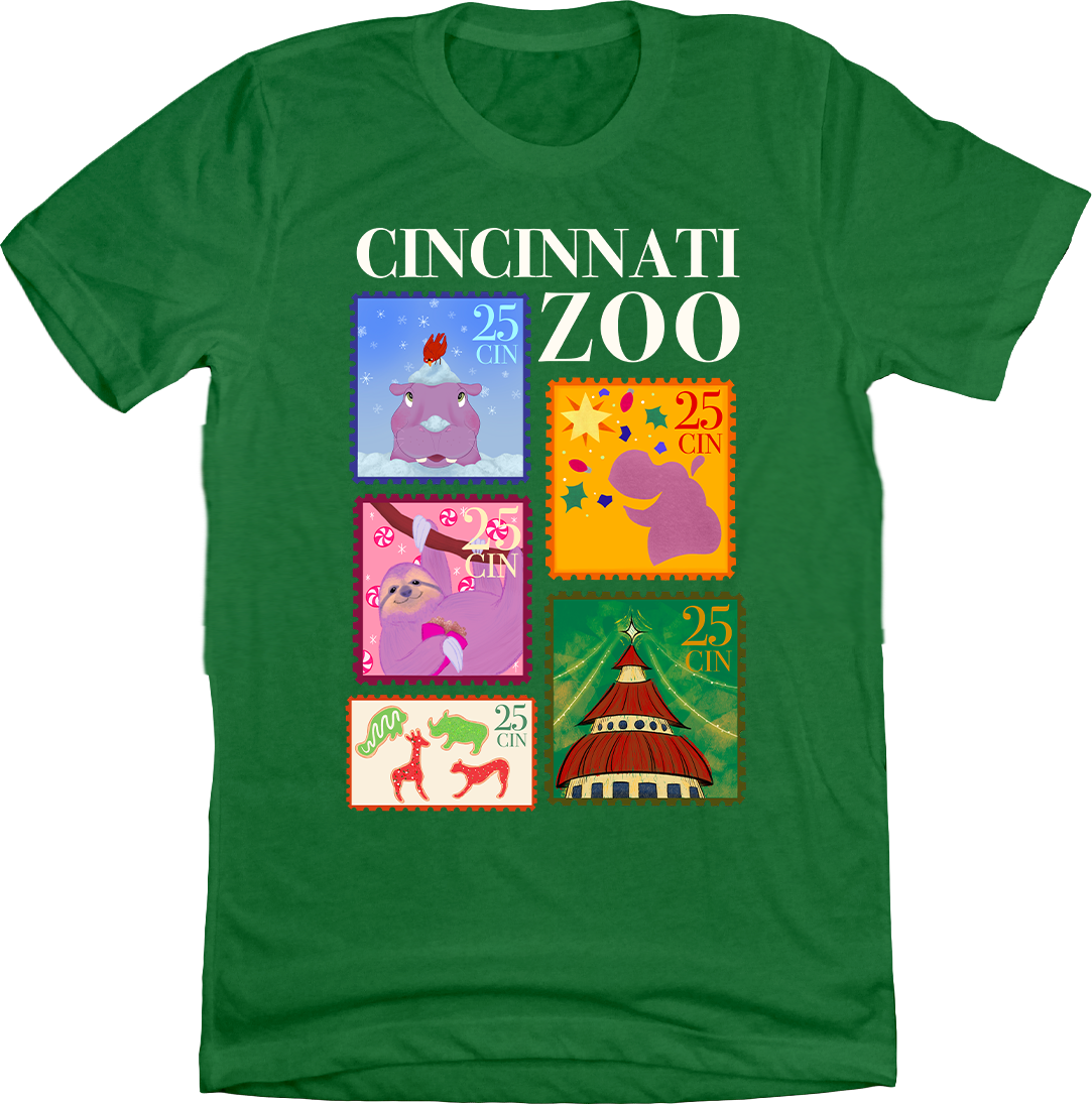 Cincinnati Zoo Christmas Stamps Tee