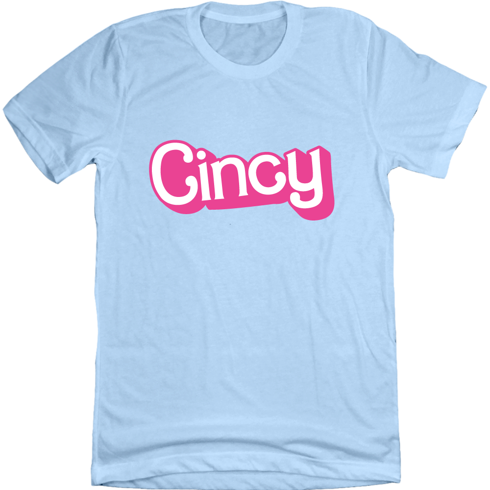 Cincy Barbara Logo Parody T-shirt light blue Cincy Shirts