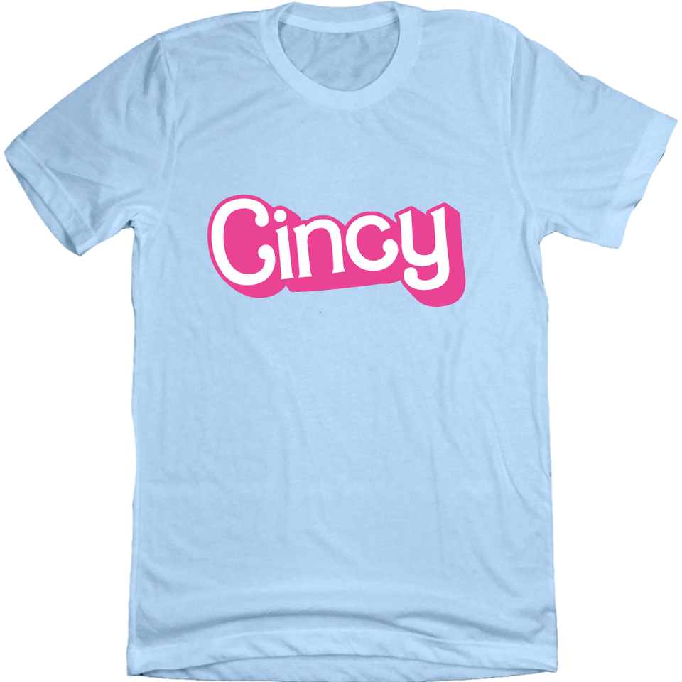 Cincy Barbara Logo Parody T-shirt light blue Cincy Shirts